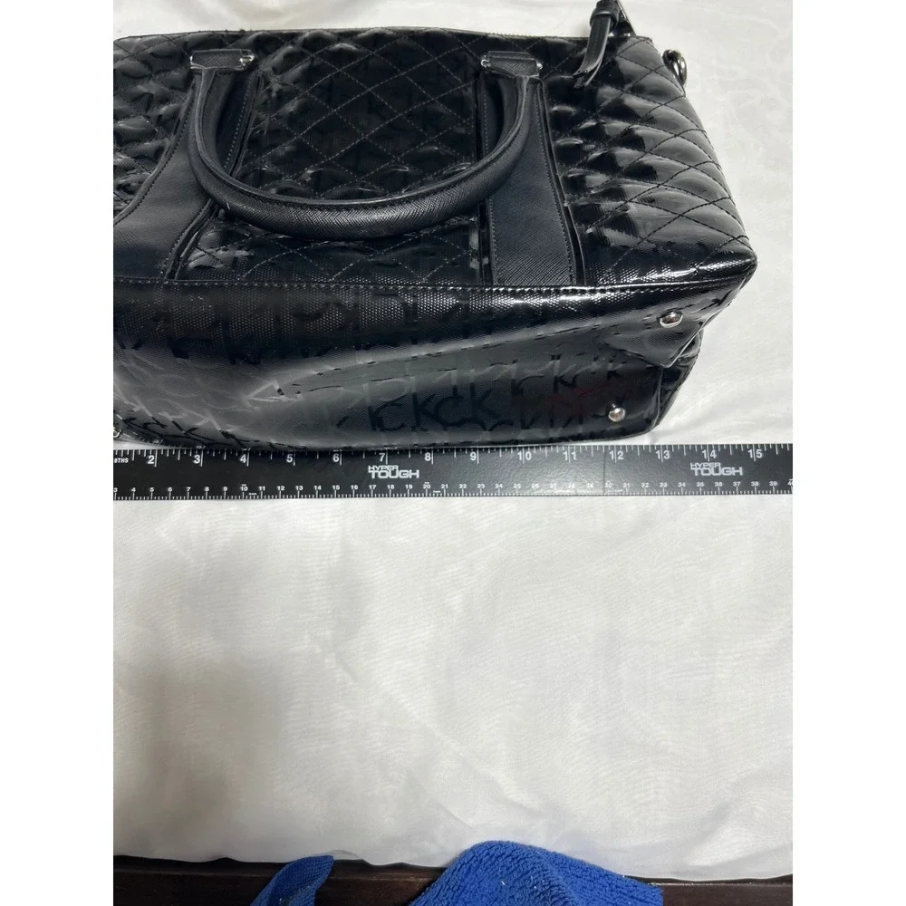 Calvin Klein‎ Black Quilted Satchel Top Handle Handbag Designer Purse